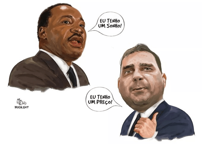 Aroeira Luther King e Flávio Bolsonaro