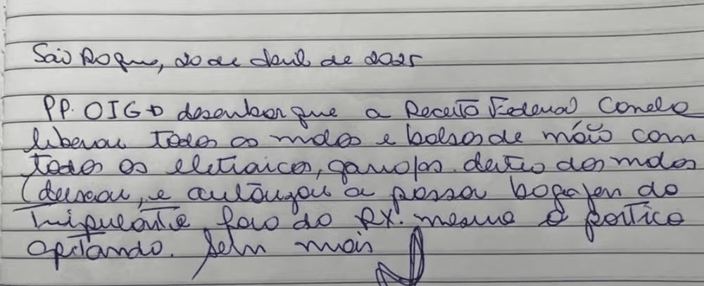 Livro de ocorrências de aeroporto registrou liberação de bagagens fora do raio-x em voo com dono de bet, Motta e Ciro Nogueira