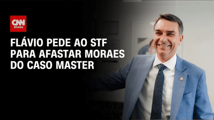 Flávio Bolsonaro pede para STF declarar Moraes suspeito para julgar Vorcaro e Master
