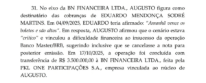 PF cita cobrança de enteado de Jaques Wagner a gestor do Master: ‘Amanhã vencem os boletos’