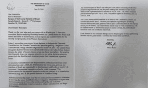 Rubio responde carta de Flávio Bolsonaro e reafirma posição dos EUA sobre tarifaço