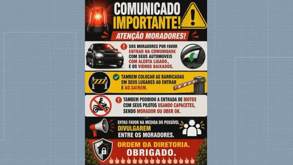 ‘Ordem da diretoria’: polícia investiga comunicado com regras de circulação impostas pelo tráfico na Zona Norte